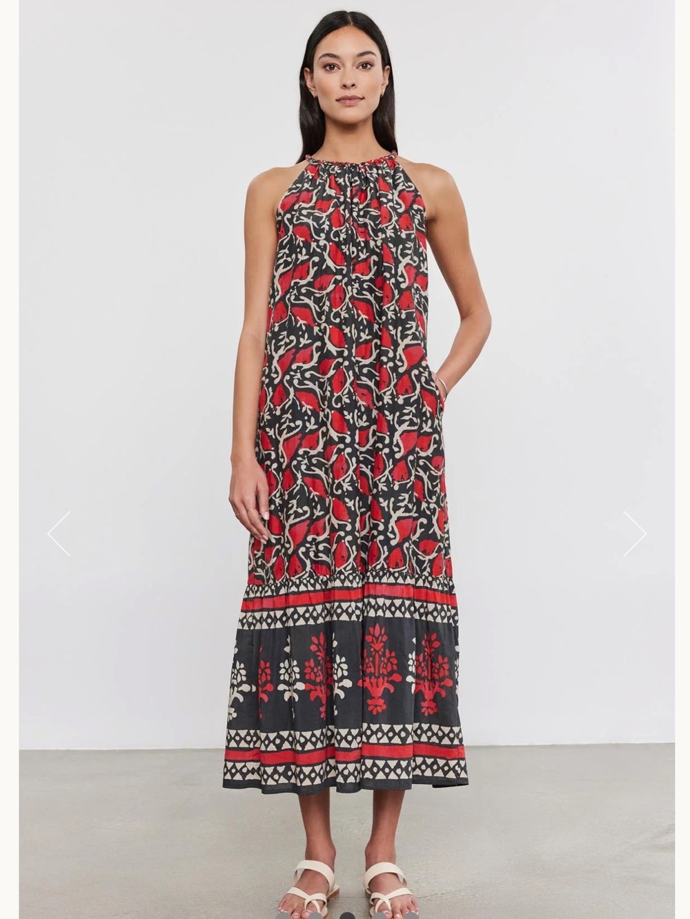 Evereve Velvet by Graham & Spencer Ghita Silk-Blend Maxi Dress, XS, Red NWT